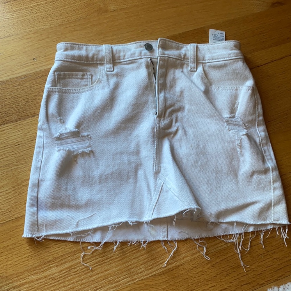 White Jean Skirt
